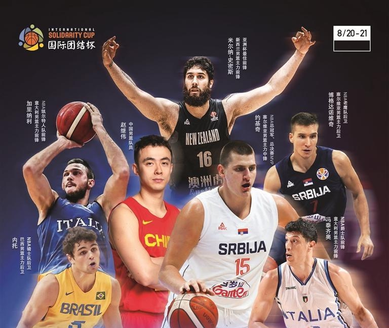 五国男篮8月20日宝体约战“国际团结杯”